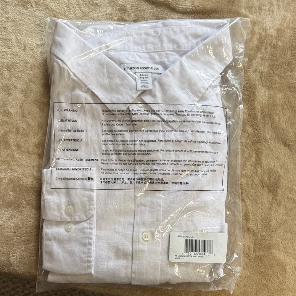 Amazon Essentials Men's Classic White Button Down Shirt